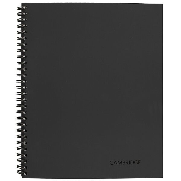 Cambridge Notebook, Business Notebook, 6-5/8" x 9-1/2", 80 Sheets, Legal Ruled, Flexible Cover, Wirebound, Gray (06672)