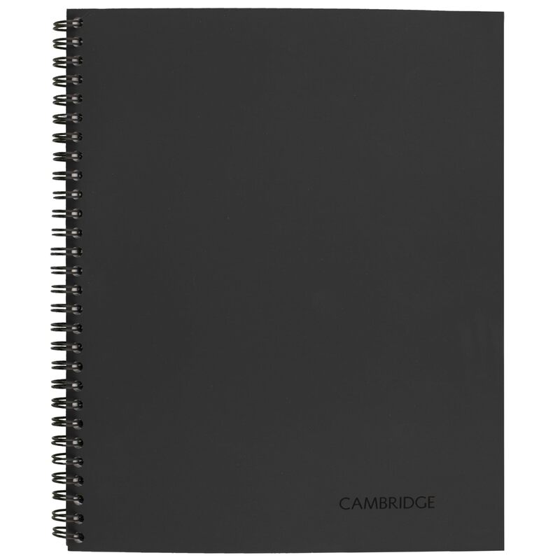 Cambridge Notebook, Business Notebook, 6-5/8" x 9-1/2", 80 Sheets, Legal Ruled, Flexible Cover, Wirebound, Gray (06672)