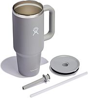 Hydro Flask Travel Tumbler with Handle, Lid and Straw - Insulated Stainless Steel