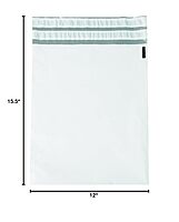 Returnable Poly Mailer Envelopes, 12"x15 1/2", White, Self-Seal with Tear Strip and Second Adhesive Strip for Return, Waterproof and Puncture Resistant, For Packing, Mailing, and Shipping, Pack of 100