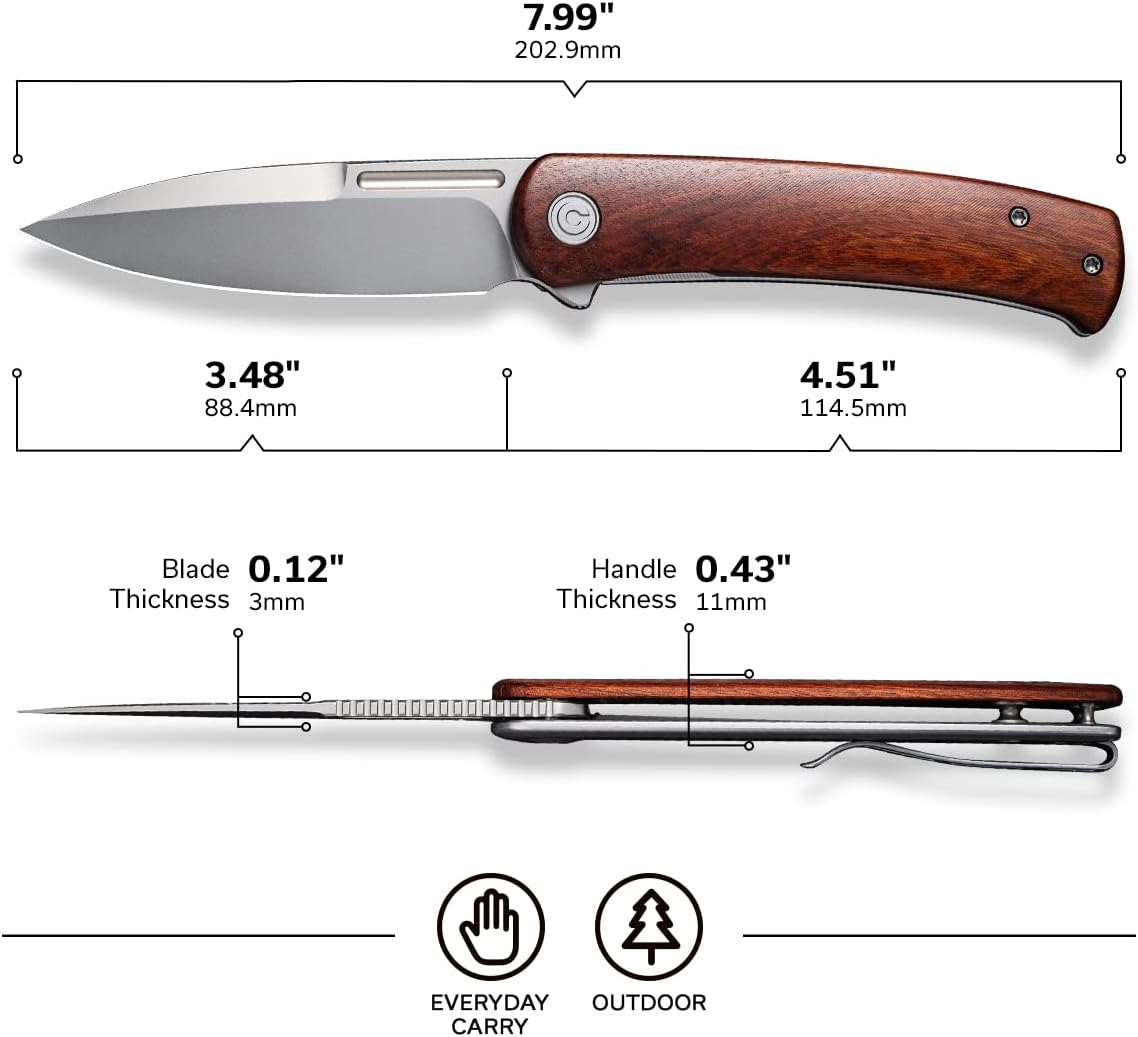 CIVIVI Cetos Folding Knife 14C28N Spear Point Blade