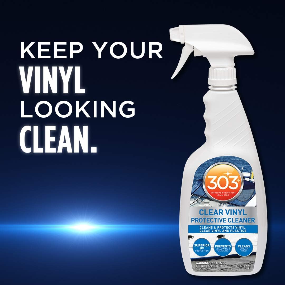 303 Products Marine Clear Protective Cleaner - Cleans and Protects Vinyl and Plastics, Provides Superior UV Protection