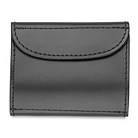 Plain Black Leather Glove Case - Designed to Hold 2 Sets of Latex Gloves - Full Grain Leather w/No Fillers