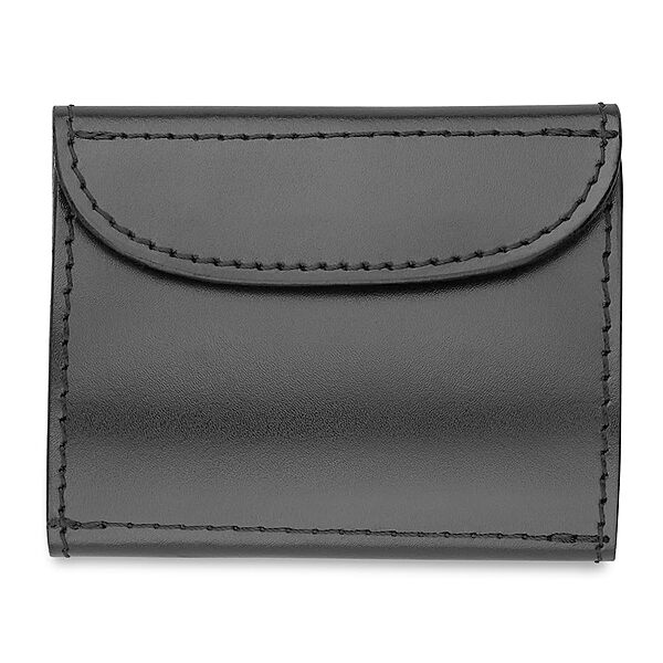 Plain Black Leather Glove Case - Designed to Hold 2 Sets of Latex Gloves - Full Grain Leather w/No Fillers