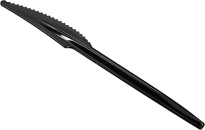Mind Reader Knife Refill for CUTDISPBK-BLK, Plastic Utensils, Restaurant, Breakroom, 6.5" L x 0.75" W x 0.2" H, 100 pcs, Black Knife Knife