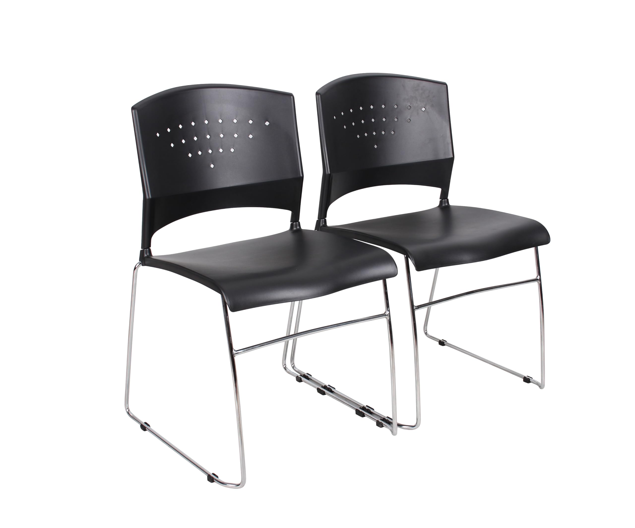 Boss Office Products Stack Chair with Chrome Frame