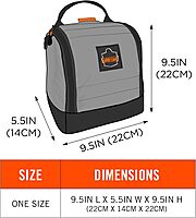 Ergodyne Arsenal 5185 Respirator Mask Storage Bag, Fits Half and Full Face Respirators, Zipper and Magnetic Closure,Gray