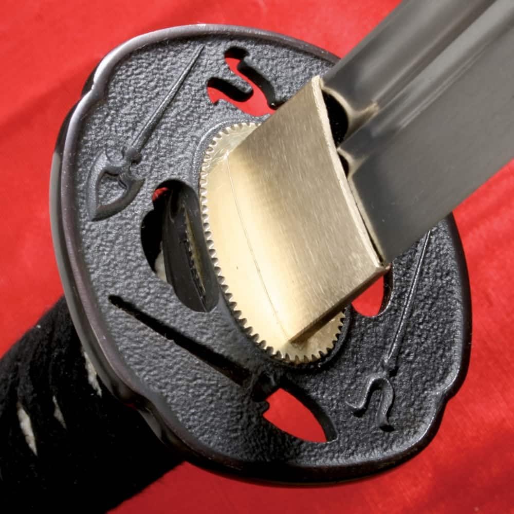 Cold Steel Warrior Series Katana Samurai Sword with Ray Skin Handle, Black Lacquered Wood Scabbard