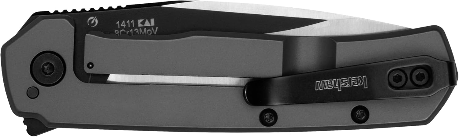 Kershaw Thermal Folding Pocket Knife, 2.95 in Gray PVD Finish Blade, Assisted Opening, Pocketclip, Every Day Carry