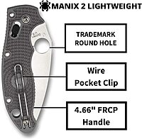 SPYDERCO Manix 2 Lightweight Signature Folding Knife