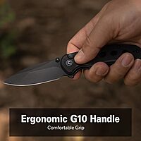 CIVIVI Triptych Folding Pocket Knife, 2.97in 14C28N Blade, G10 Handle, Button Lock