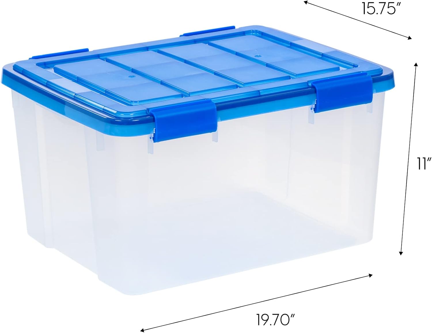 IRIS USA WeatherPro 4-Pack 46.6qt Airtight Plastic Storage Bins with Lids & Buckles
