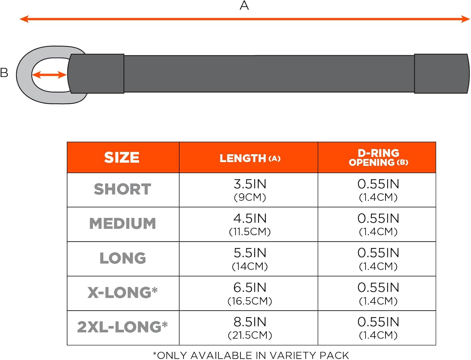 Ergodyne Squids 3700 Web Tool Tail Attachments, 6-Pack