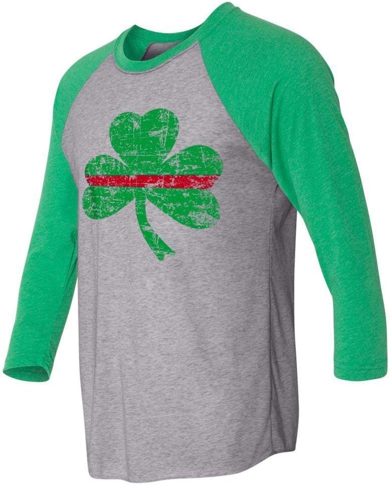 THIN BLUE LINE USA St. Patrick's Shamrock Raglan 3/4 Sleeve T-Shirt