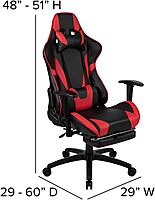 Flash Furniture X20 X30 LeatherSoft Racing Gaming Chair Ergonomic High-Back Computer Chair