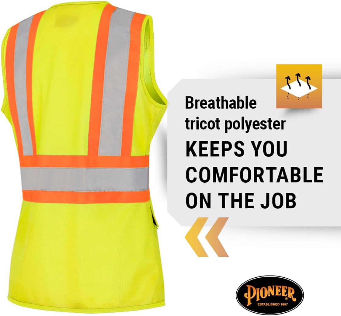 Pioneer Safety Vest for Women With Pockets - Hi-Vis Reflective Tape