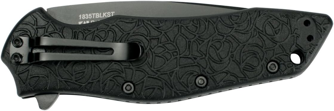 Kershaw Kuro Tanto Assisted Opening Knife (3.125" Black Serr) 1835TBLKST