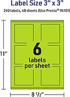 AVERY Printable Square Labels with Sure Feed Technology, Print-to-The-Edge, Laser/Inkjet Compatible