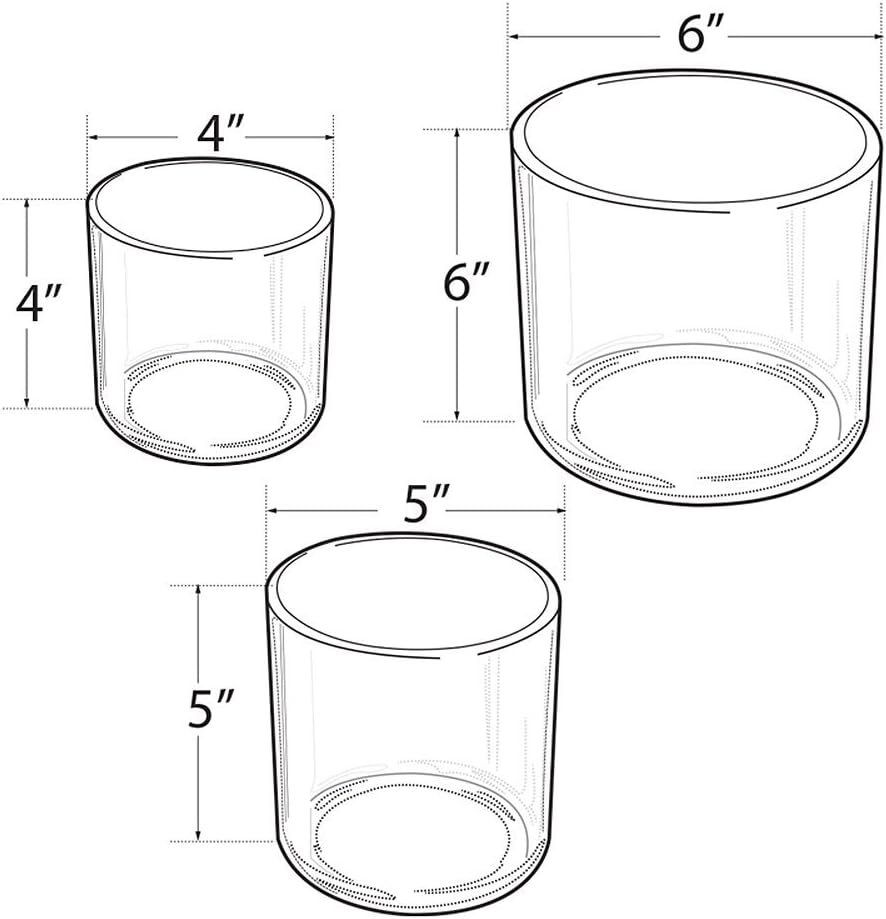 Azar 556333-SET 4", 5", & 6 Dia. Deluxe Cylinder Set for Countertop