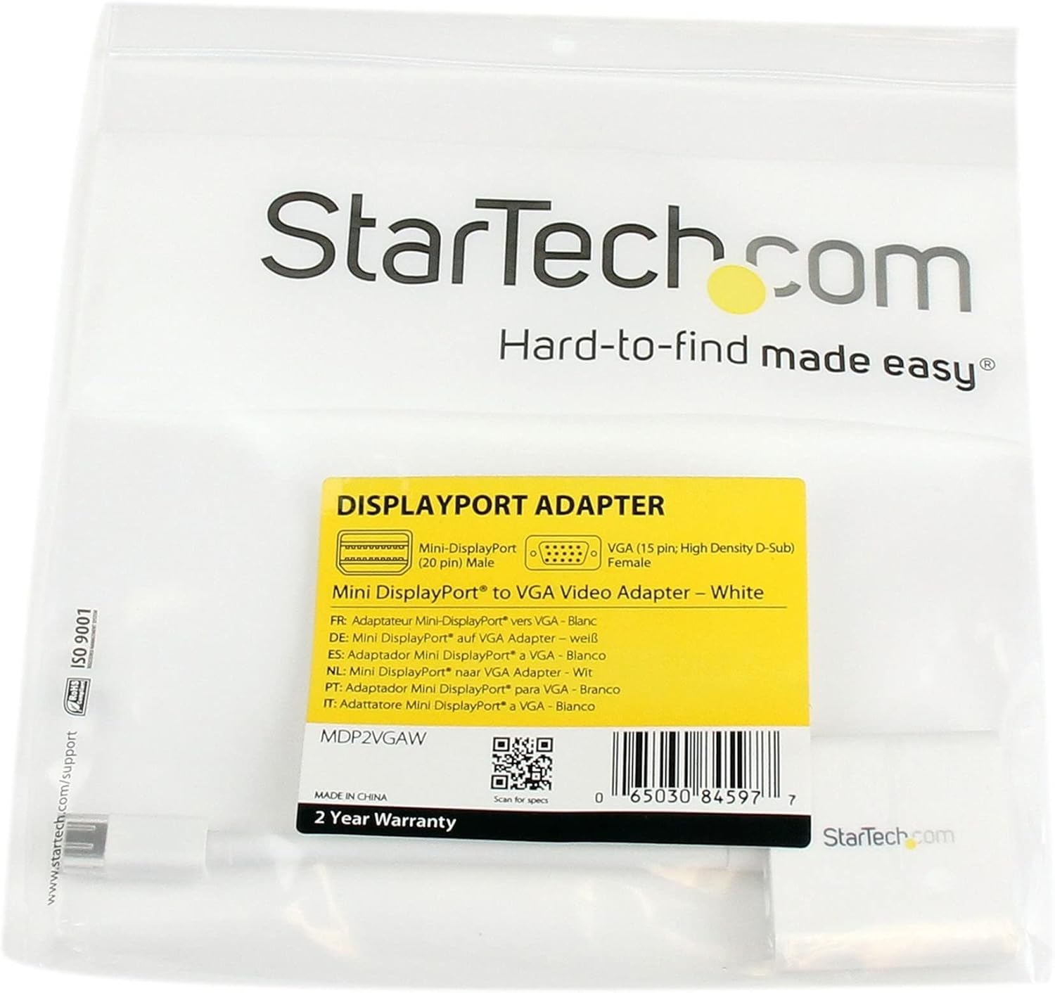 StarTech.com Mini DisplayPort to VGA Adapter - Active Mini DP to VGA Converter - 1080p Video