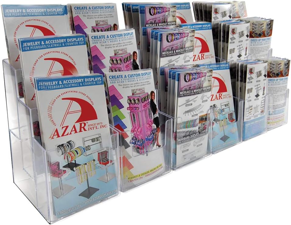 AZAR DISPLAYS Acrylic Brochure Holders, Clear
