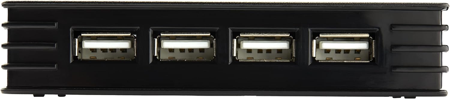 StarTech.com 4 Port Compact Black USB 2.0 Hub - Bus-powered or with Included Power Adapter - Portable Mac/PC laptop hub