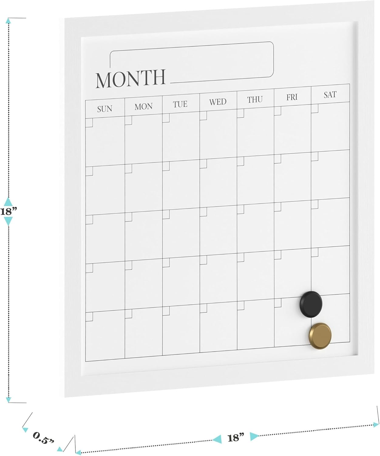 Martha Stewart Everette Magnetic Monthly Calendar Dry-Erase Board