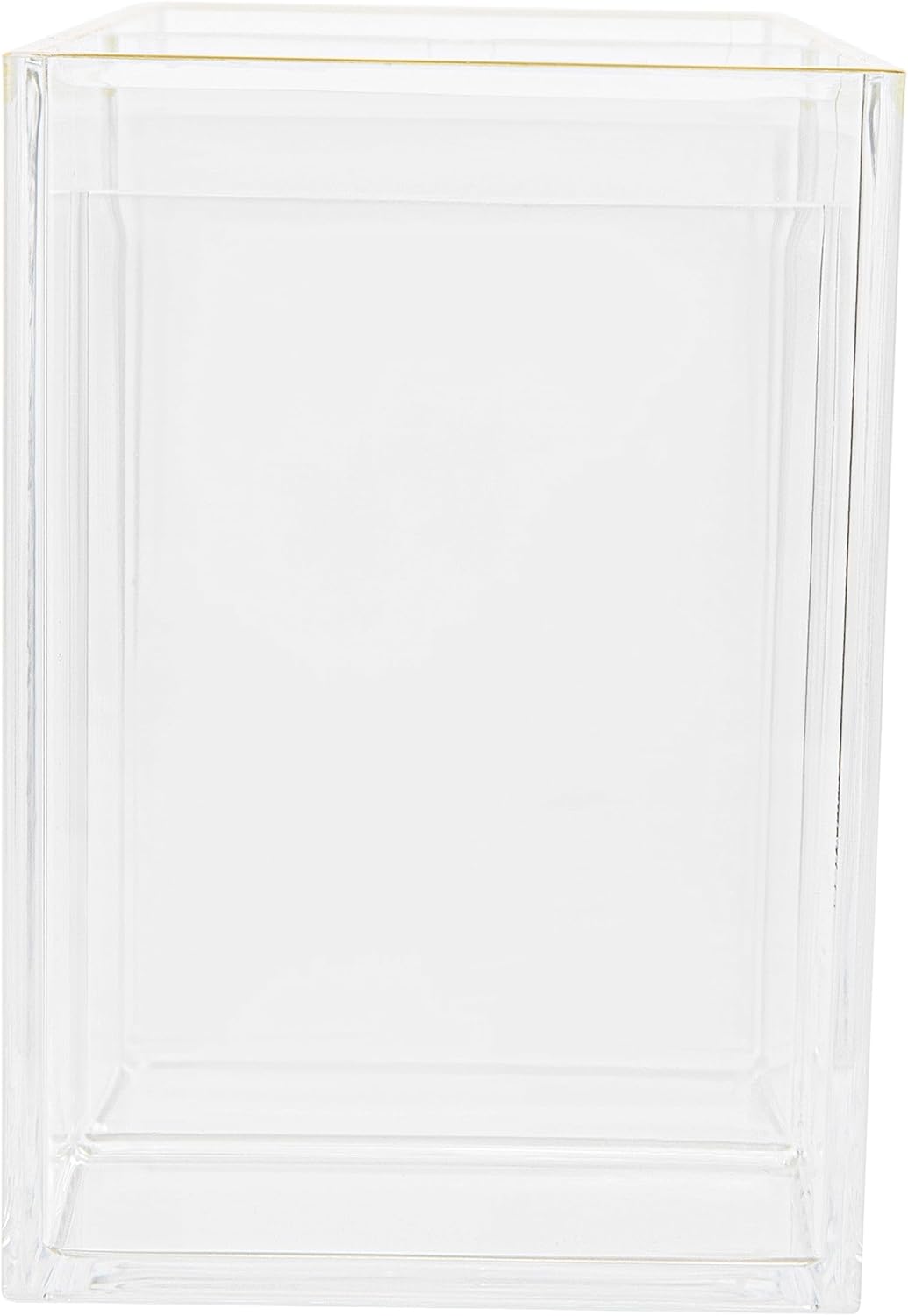 Martha Stewart Kerry Plastic 4 Compartment Pen Holder Office Desktop Organizer, with Gold Trim