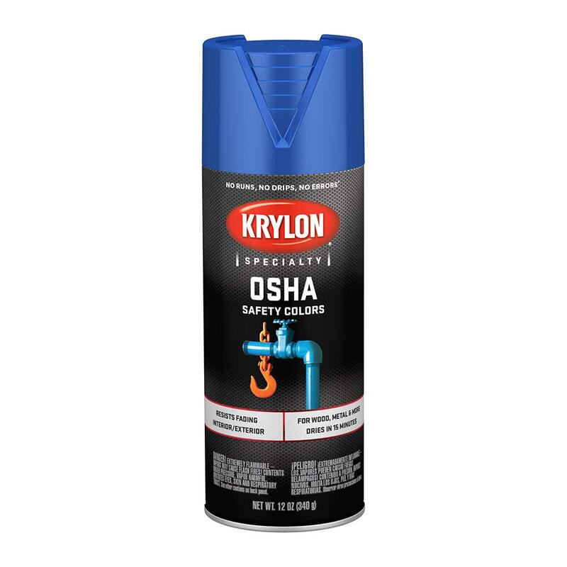 Krylon 2416 OSHA Color Paint Safety Blue, 12 Ounce Aerosol
