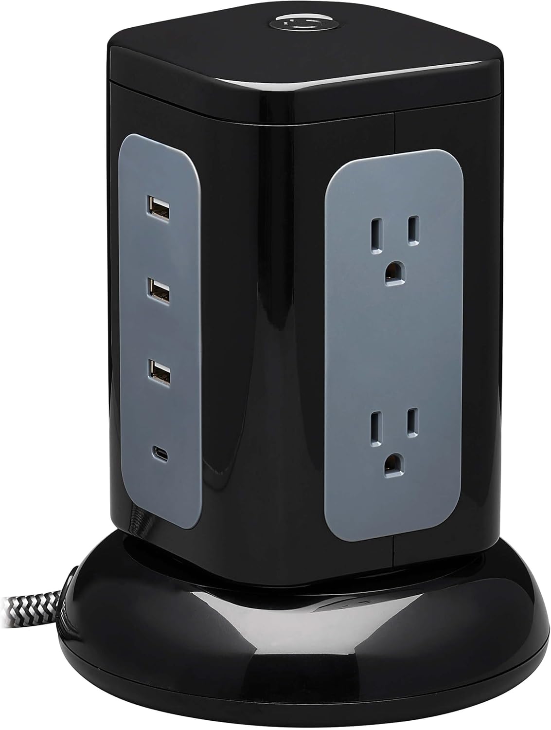 Tripp Lite TLP606UCTOWER Surge Protector Tower with USB Ports, 1800 Joules, 6-Outlets, 3 USB-A + 1 USB-C, 8ft Cord