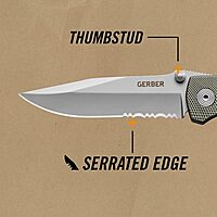 Gerber Gear Air Ranger Knife, Serrated Edge, Grey [45860] Serrated Edge-Grey
