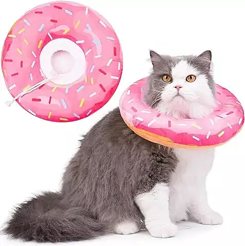 PET&CHEF Collar De Recuperación para Gatos en Forma de Dona,Collar isabelino Gato，Collar de Recuperación para Perro,para Recuperación Post Cirugía