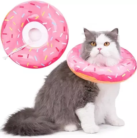 PET&CHEF Collar De Recuperación para Gatos en Forma de Dona,Collar isabelino Gato,Collar de Recuperación para Perro,para Recuperación Post Cirugía