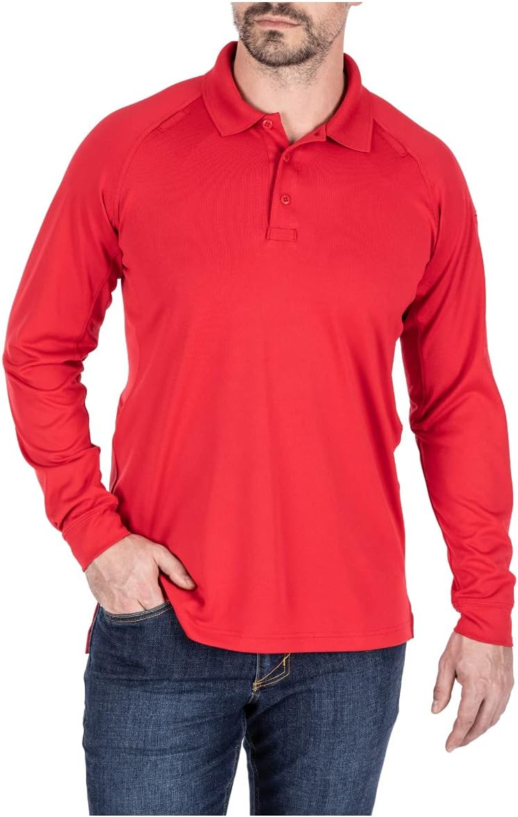 5.11 Tactical Men's Performance Long Sleeve Work Polo, 100% Polyester, Style 72049/72049T