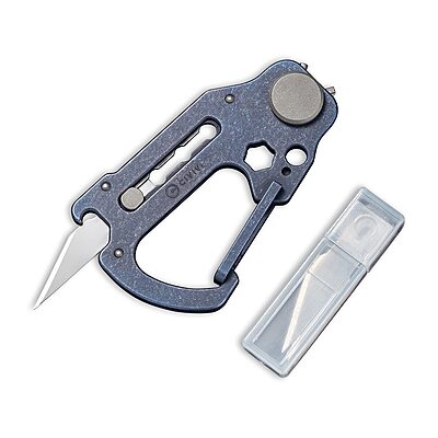 CIVIVI Polymorph Titanium Carabiner Multi-Tool with Utility Blade, Bottle Opener and Screwdriver