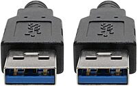 Tripp Lite USB 3.0 SuperSpeed A/A Cable for U325 Keystone Panel Mount Couplers Black M/M 6ft 6' (U325-006) 6 ft.