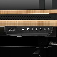 VERSADESK® Foundry Bench 80" x 80" Extra Wide L-Shaped Split-Level Corner Standing Desk | Electric Height Adjustable. 1" Bamboo Surface. USB & USBC Charging Ports. Mobile App Controllable.