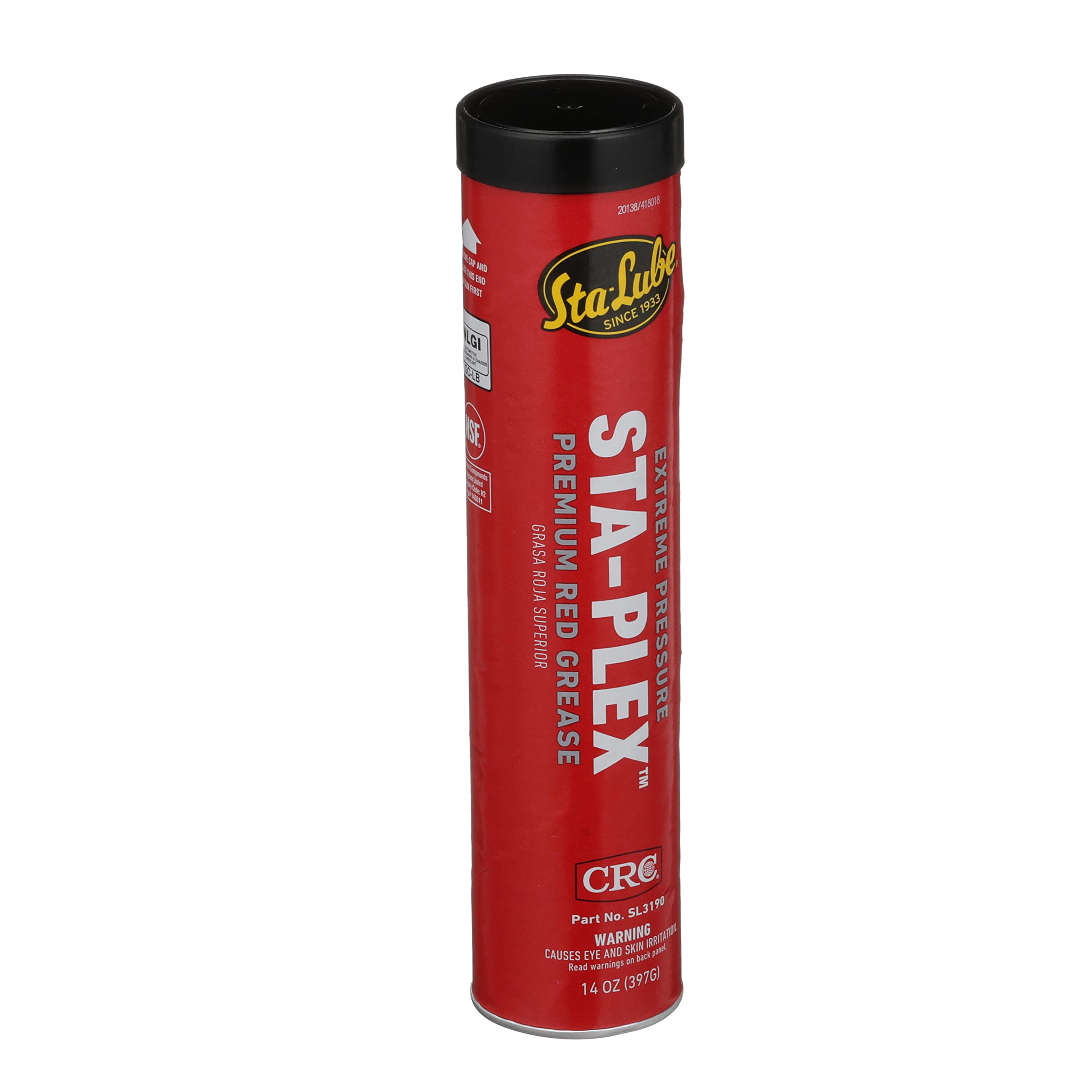 Sta-Lube Sta-Plex Extreme Pressure Premium Red Grease SL3190 – 14 Oz., Multi-Purpose Lithium Complex Grease Cartridge 14 Oz