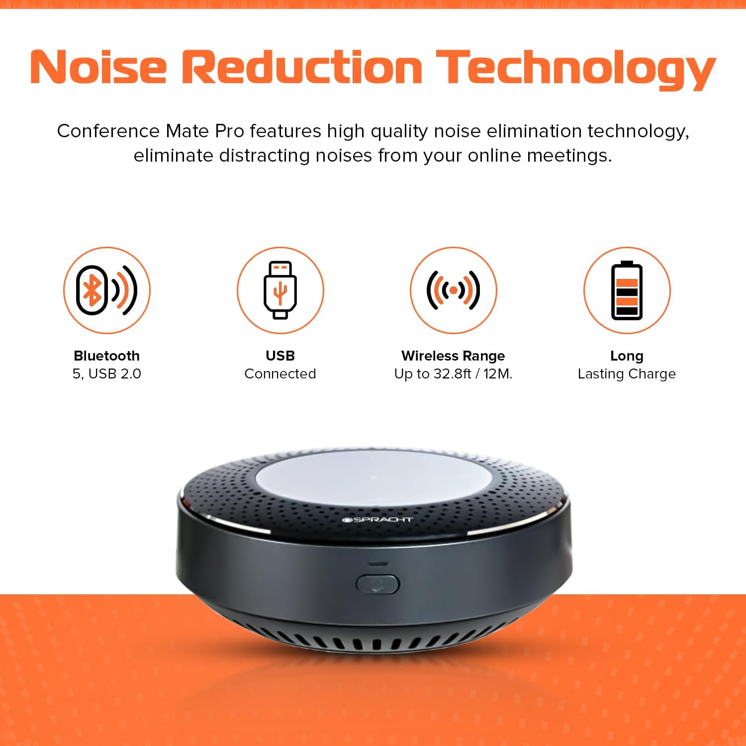 Spracht Conference Mate Pro Speaker, Conference Speakerphone, Conference Microphone, 6 Mics