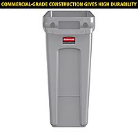 RUBBERMAID COMMERCIAL Slim Jim Vented Rectangular Trash Can, 23 Gallon