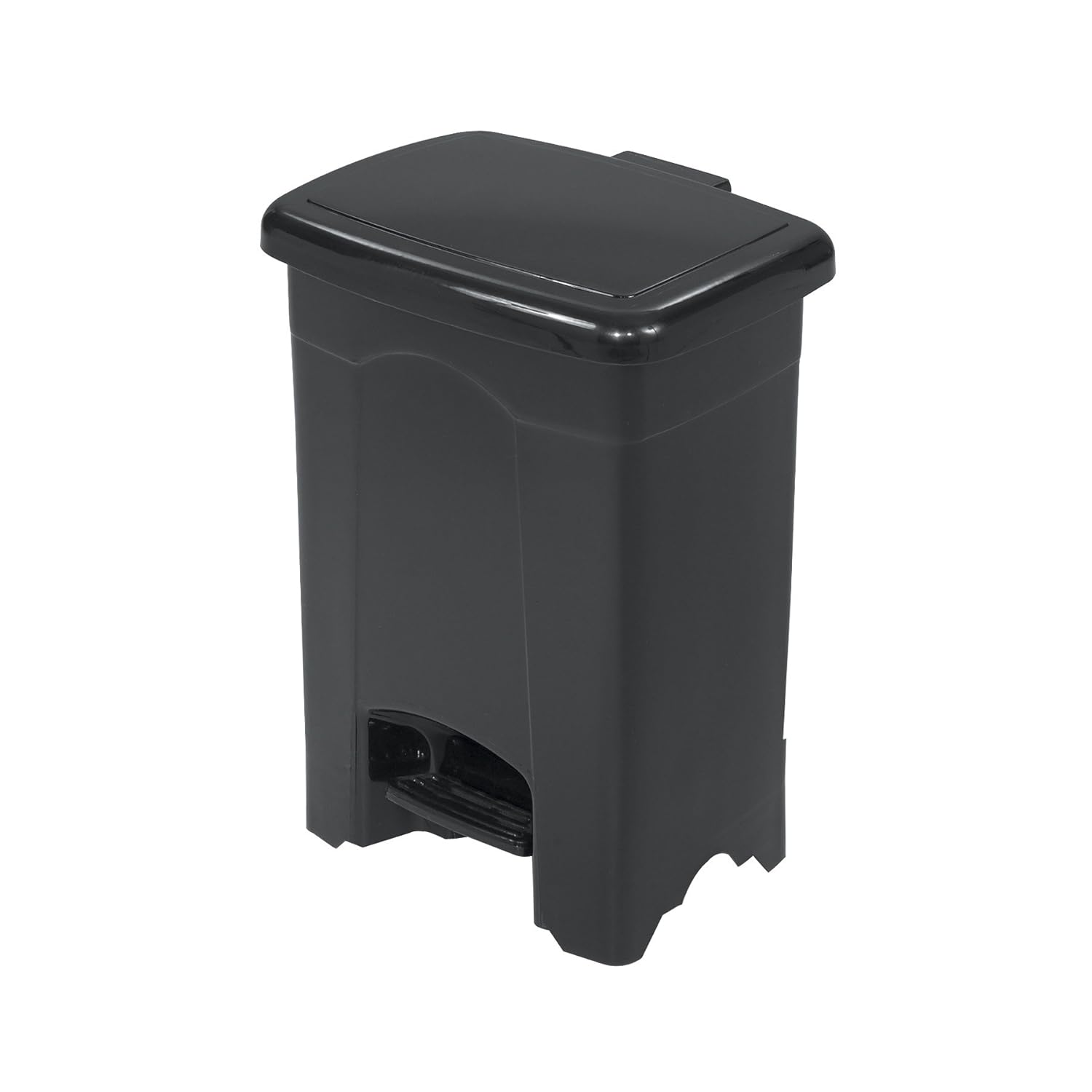 SAFCO Step On Plastic Trash Can with Foot Pedal, Hands Free Indoor All-Purpose Waste Bin
