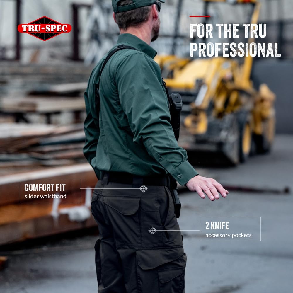 TRU-SPEC 24-7 Original Tactical Pants for Men - Water-Resistant Cargo Work Pants with Concealed Carry and Knee Pad Openings