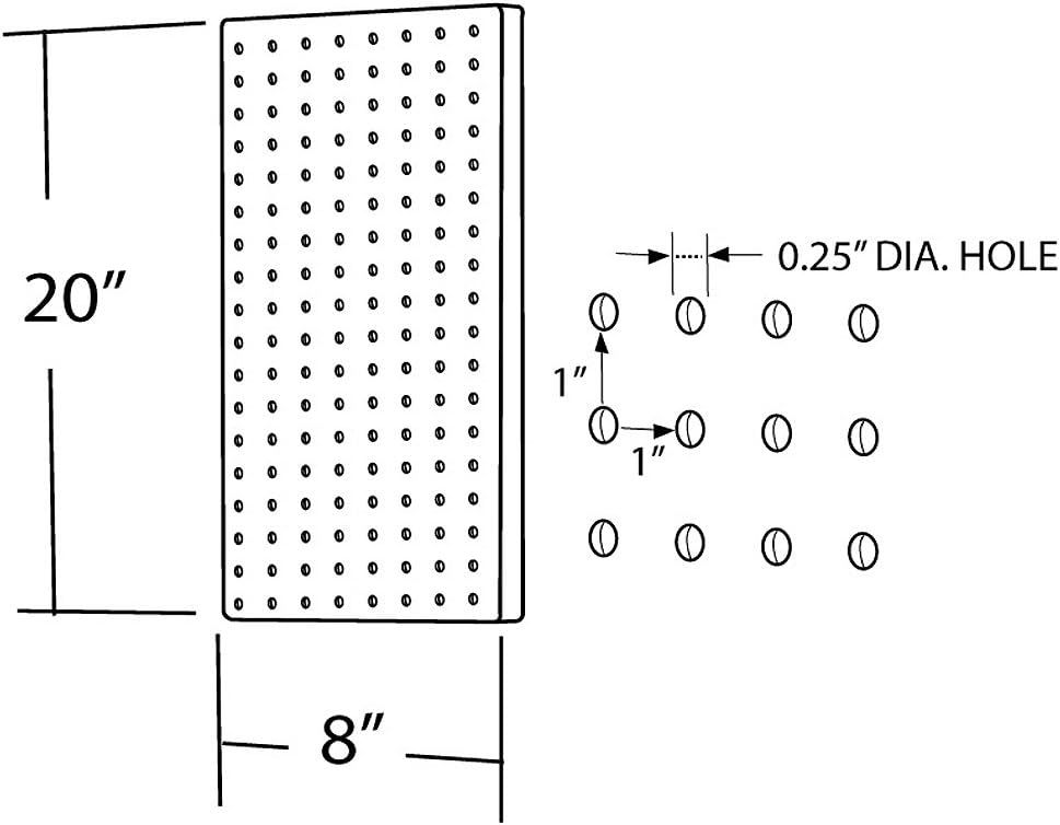Azar Displays 770820-BLK Pegboard 1-Sided Wall Panel, Black Solid Color, 2-Pack