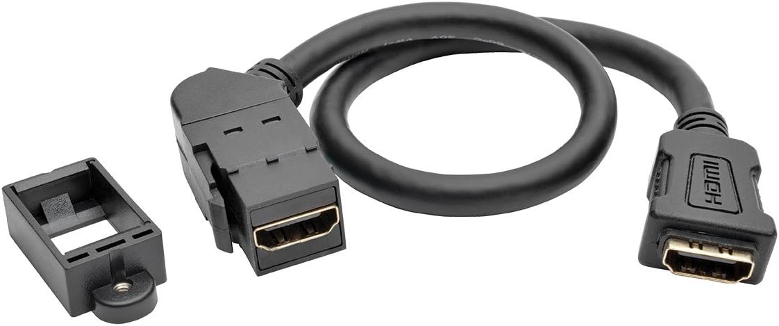 Tripp Lite High-Speed HDMI with Ethernet All-in-One Keystone/Panel Mount Coupler Cable (F/F), Angled Connector