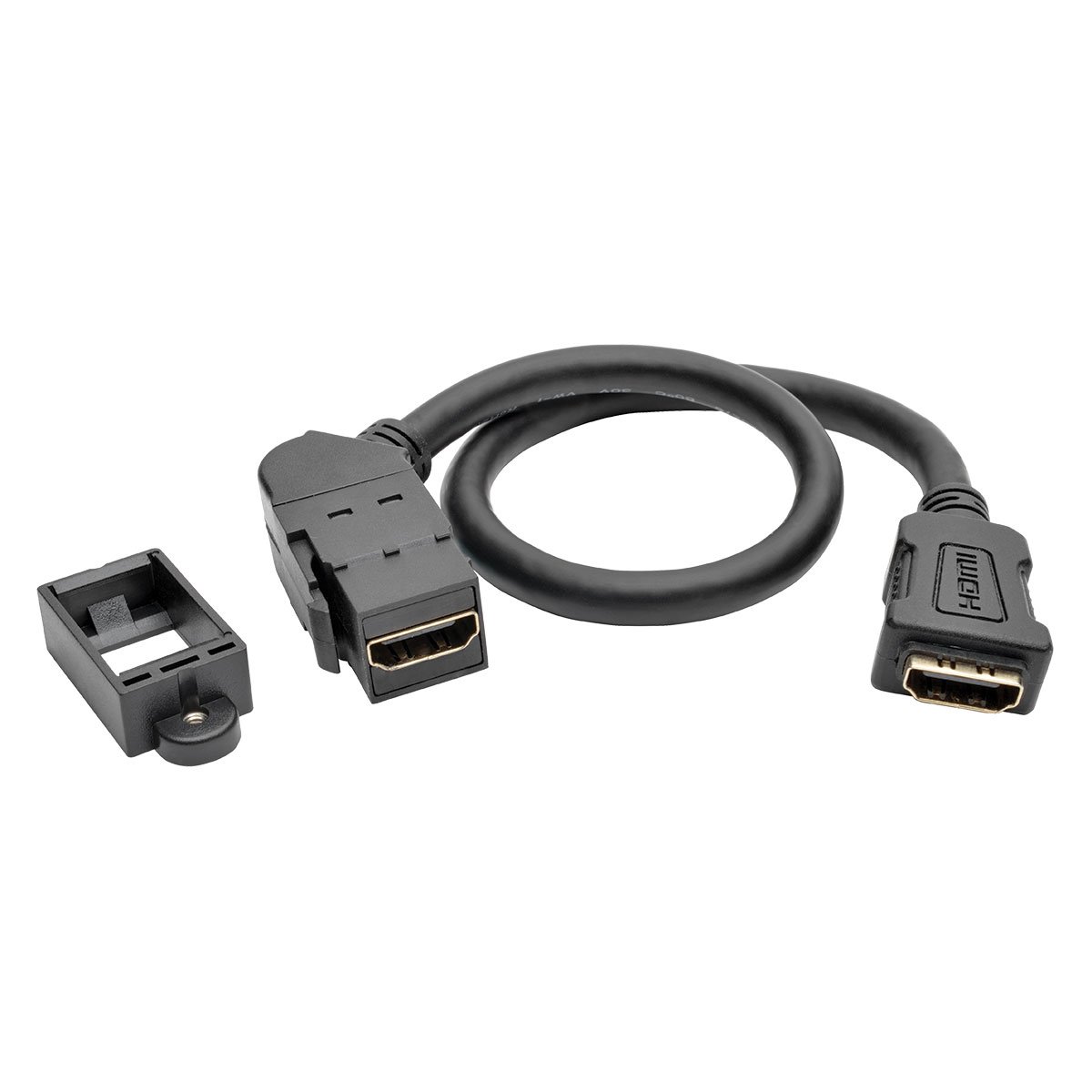 Tripp Lite High-Speed HDMI with Ethernet All-in-One Keystone/Panel Mount Coupler Cable (F/F), Angled Connector