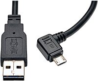 TRIPP LITE Reversible USB Charging Cable A to Right-Angle Micro B (UR05C-003-RB) - 3 ft, Black