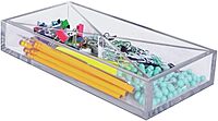 Azar Displays 556353 Large Tray 4 Compartment Desk Organizer Pencil Holder Pack of 2