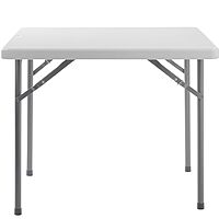 National Public Seating 36" x 36" Square Plastic Folding Table - Adjustable, Heavy-Duty, Portable