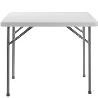 National Public Seating 36" x 36" Square Plastic Folding Table - Adjustable, Heavy-Duty, Portable