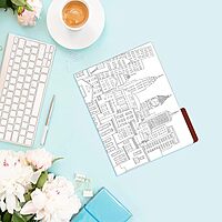 Barker Creek Designer File Folders Set of 12, Color Me! Cityscapes, Multi-Design, Adult Coloring Book Style, Letter Size, 1/3 Cut Tabs, 12-Pack, Home, School and Office Supplies (1344) 12pt Cardstock